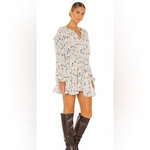 Free People Flower Fields Mini Dress in Ivory Combo Medium - Picture 1 of 16